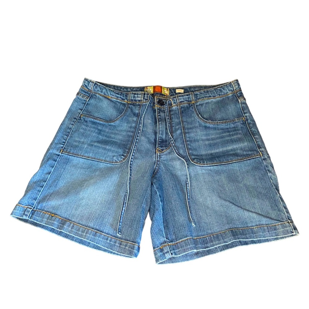 Old Navy Stretchy Fit Mid Rise Blue Denim Shorts Stretch Waist Size 12 Woman’s